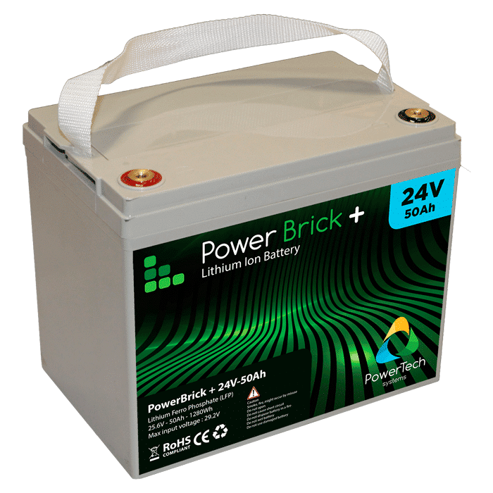 Batterie Lithium Etanche PowerTeck Powerbrick+ 24V 50Ah -  -  Dingue d'eau, comme vous !